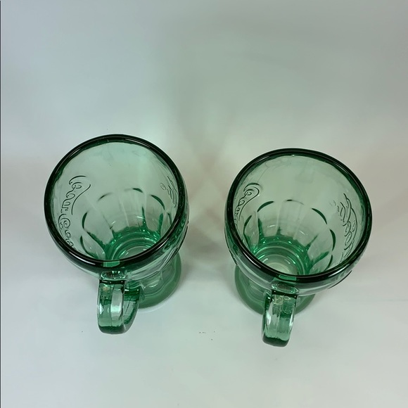 Libbey vintage Coca Cola Green Glass mugs heavy - Picture 7 of 8